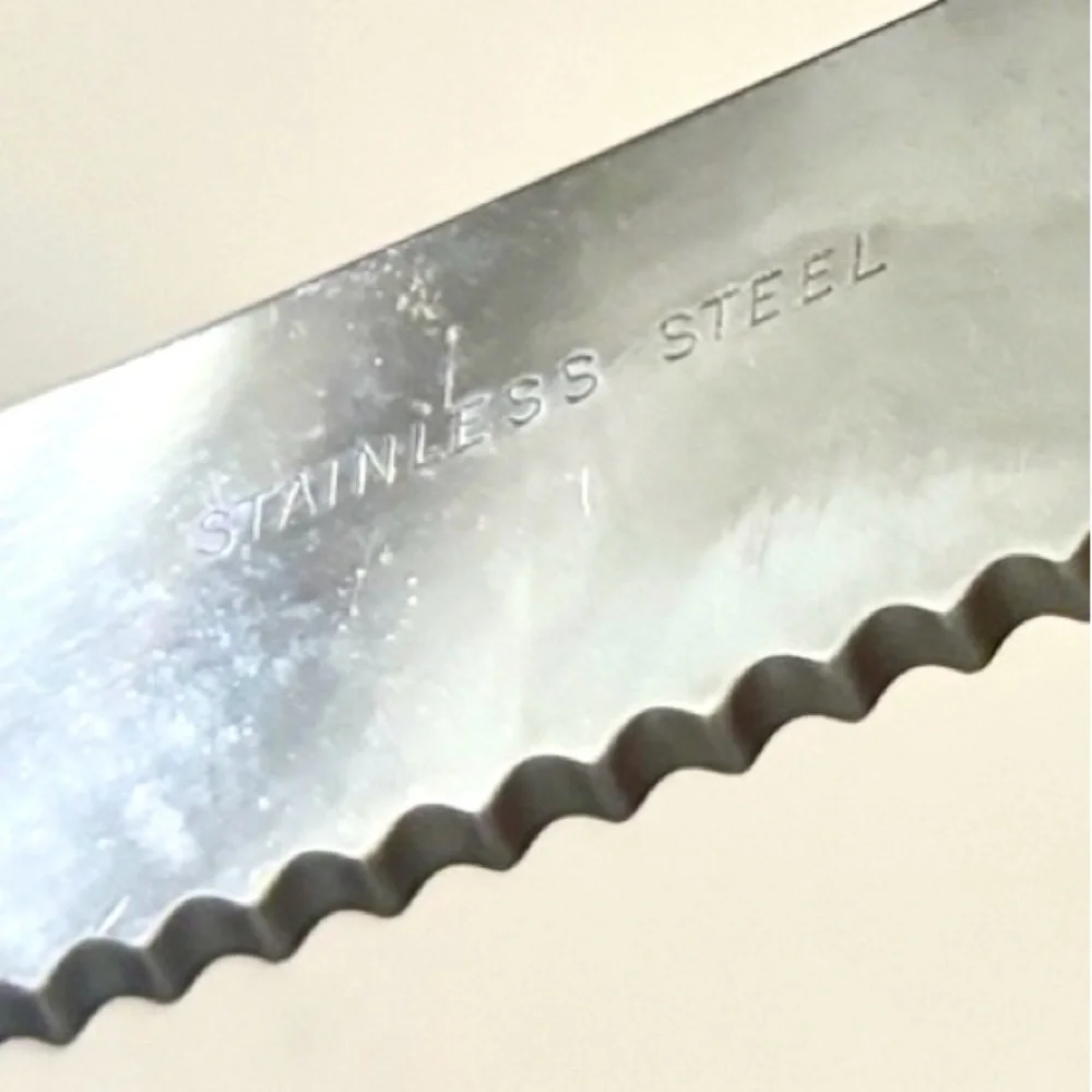 Ornate Silver Stainless Steel Challah Bread Knife